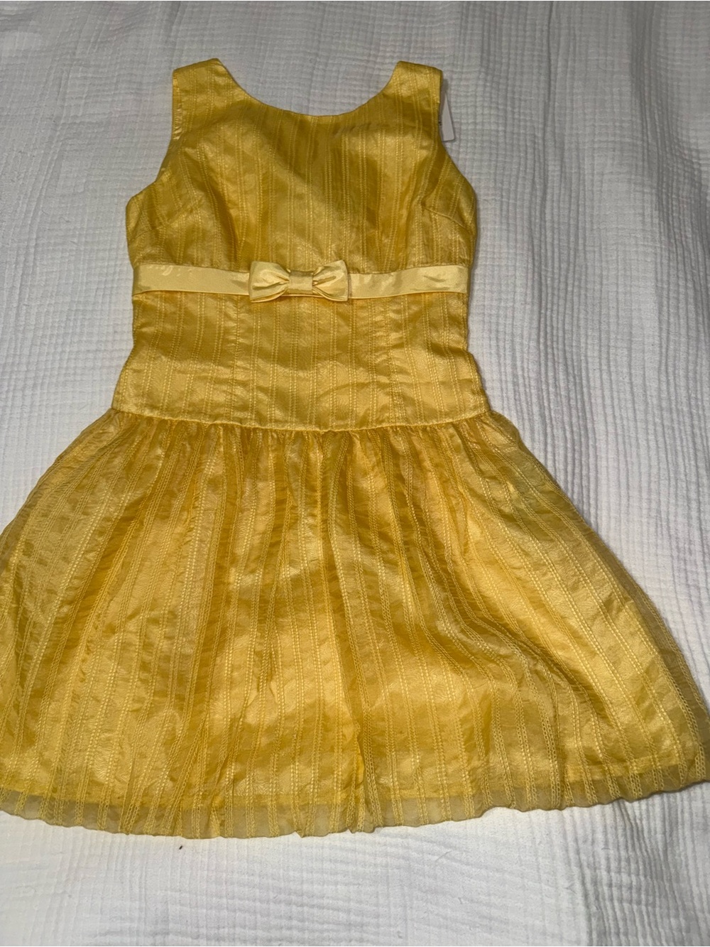 RED Valentino Yellow Bow-Trimmed Girls Formal Dress